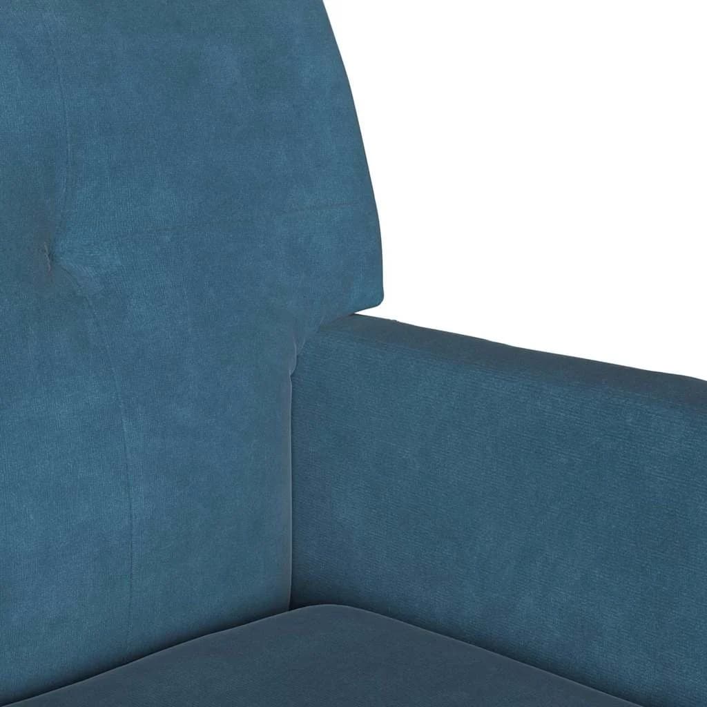 Chesterfield klop Modra 112 x 65,5 x 75 cm Žamet - slika 7
