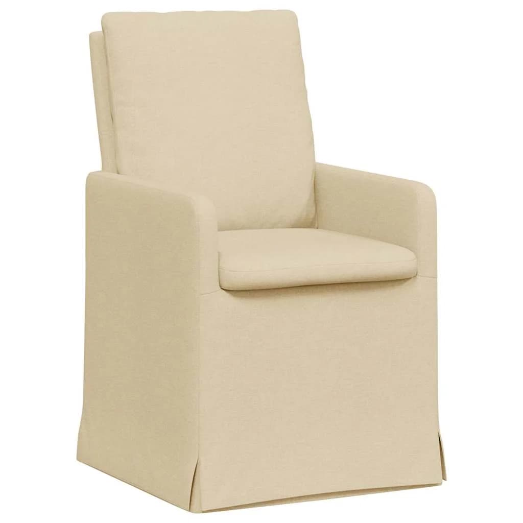 Jedilni stoli 2 kos blago krema 57 x 67 x 98 cm - slika 2