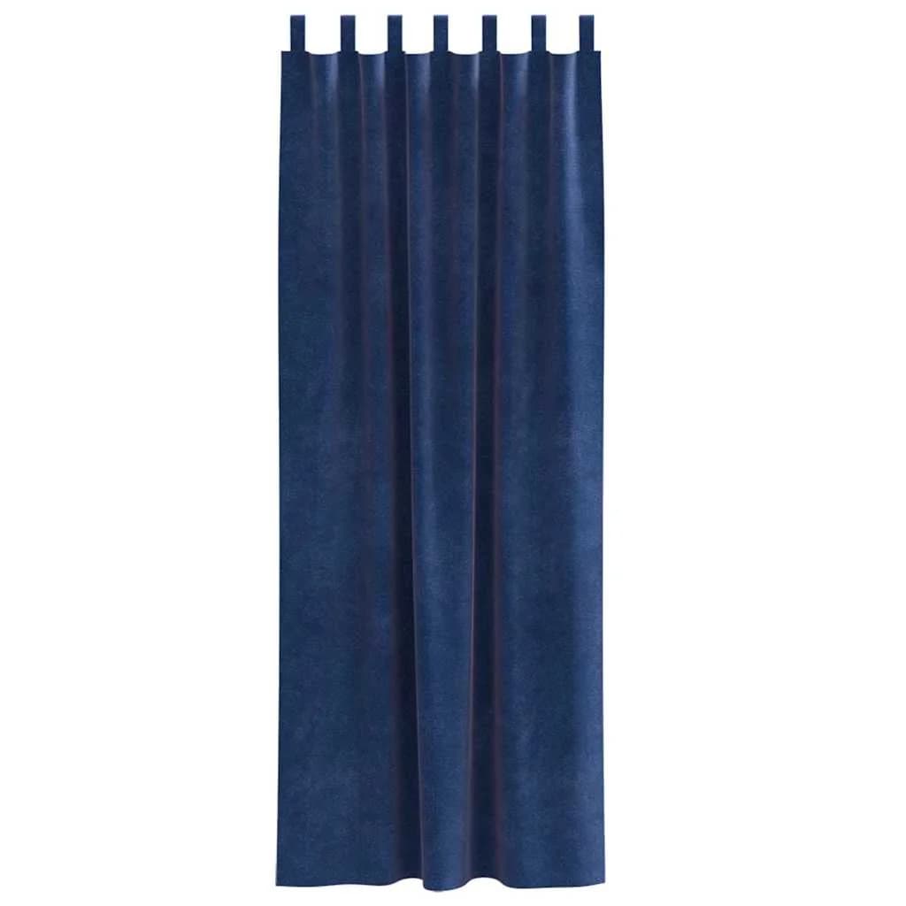 Zatemnitvene zavese 2 kos Temno modra 140 x 225 cm Žamet - slika 4