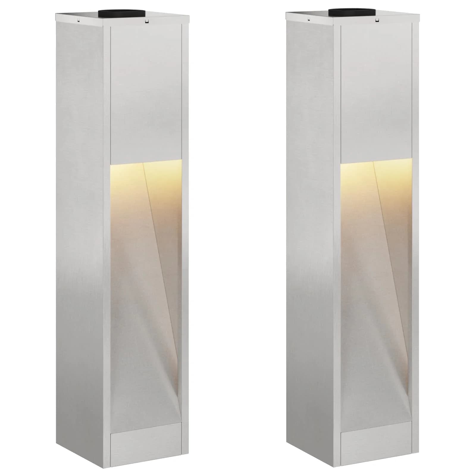 Sončna LED svetilka za pot 2 kos Toplo bela 18 x 18 x 80 cm - slika 2