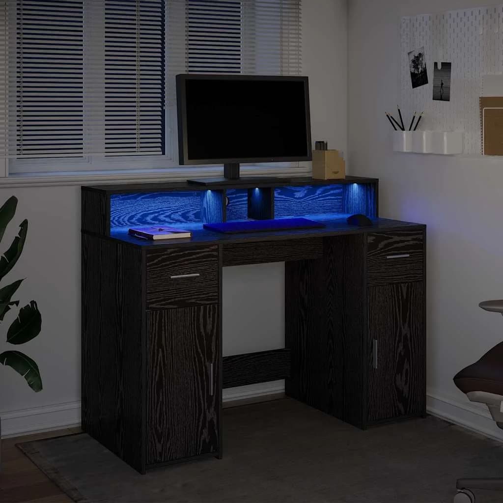 Miza Črni hrast Inženirski les 120 x 55 x 91 cm - slika 5