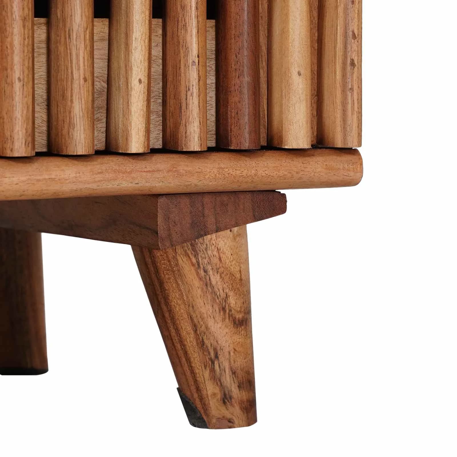 Ročno izdelana nočna omarica Teak rjava 40 x 30 x 45 cm - slika 9