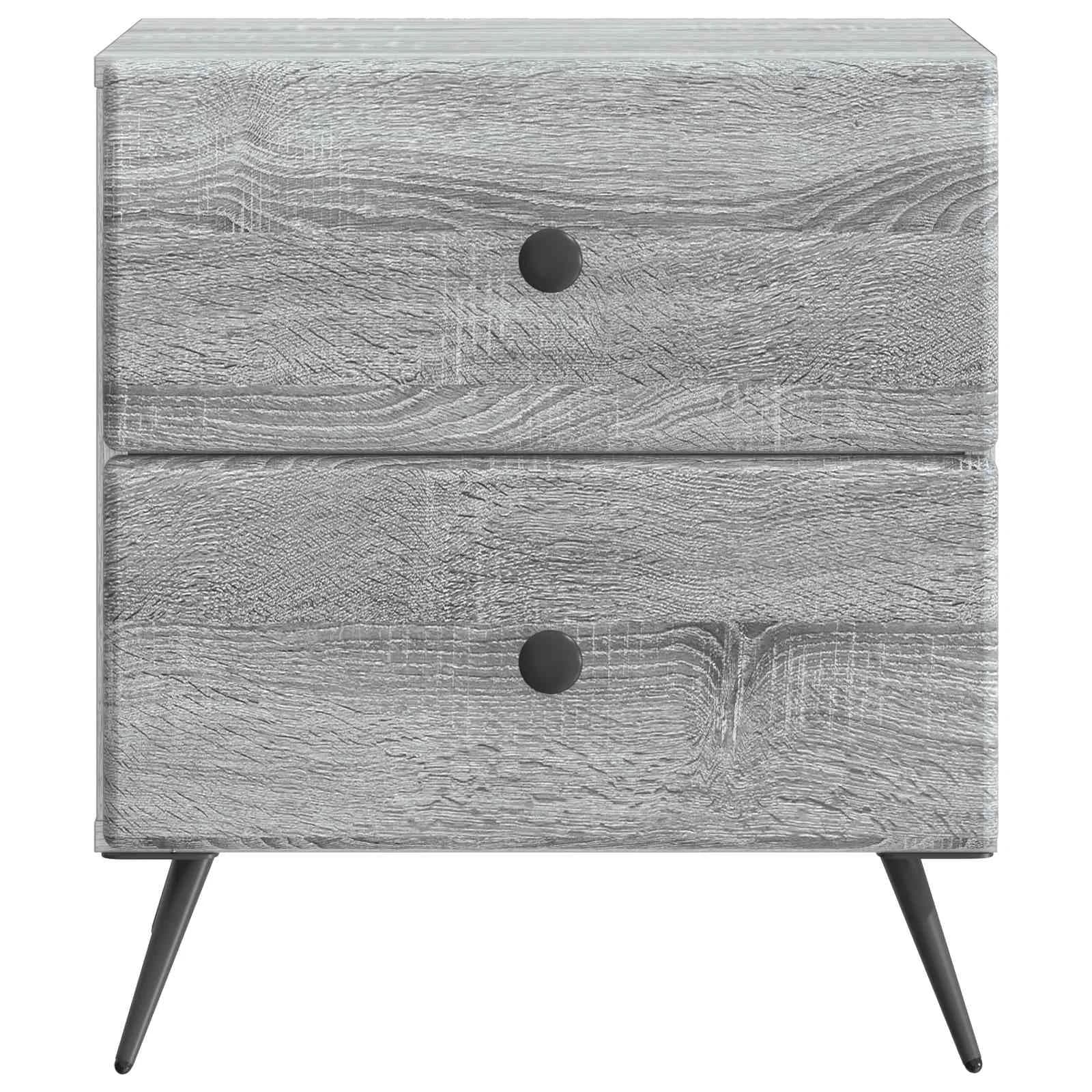 Nočna omarica Siva Sonoma 43 x 34,5 x 47,5 cm Inženirski les - slika 5