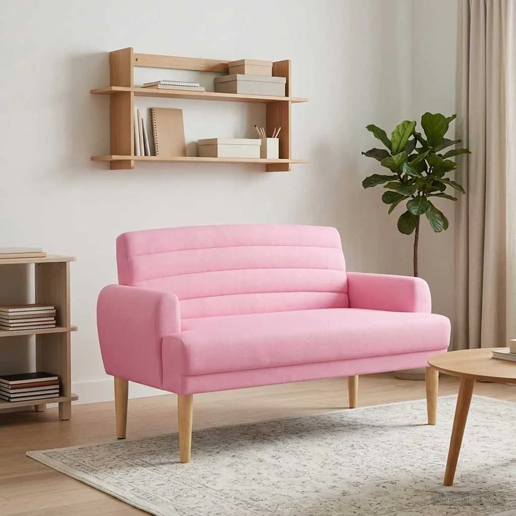 Dvojnica s gumbi Roza 116 x 67 x 80 cm Blago