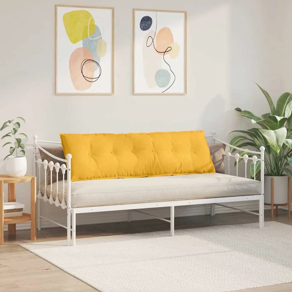Poglavni vzglavnik Svetlo rumena 160 x 50 cm Žametna tkanina - slika 4