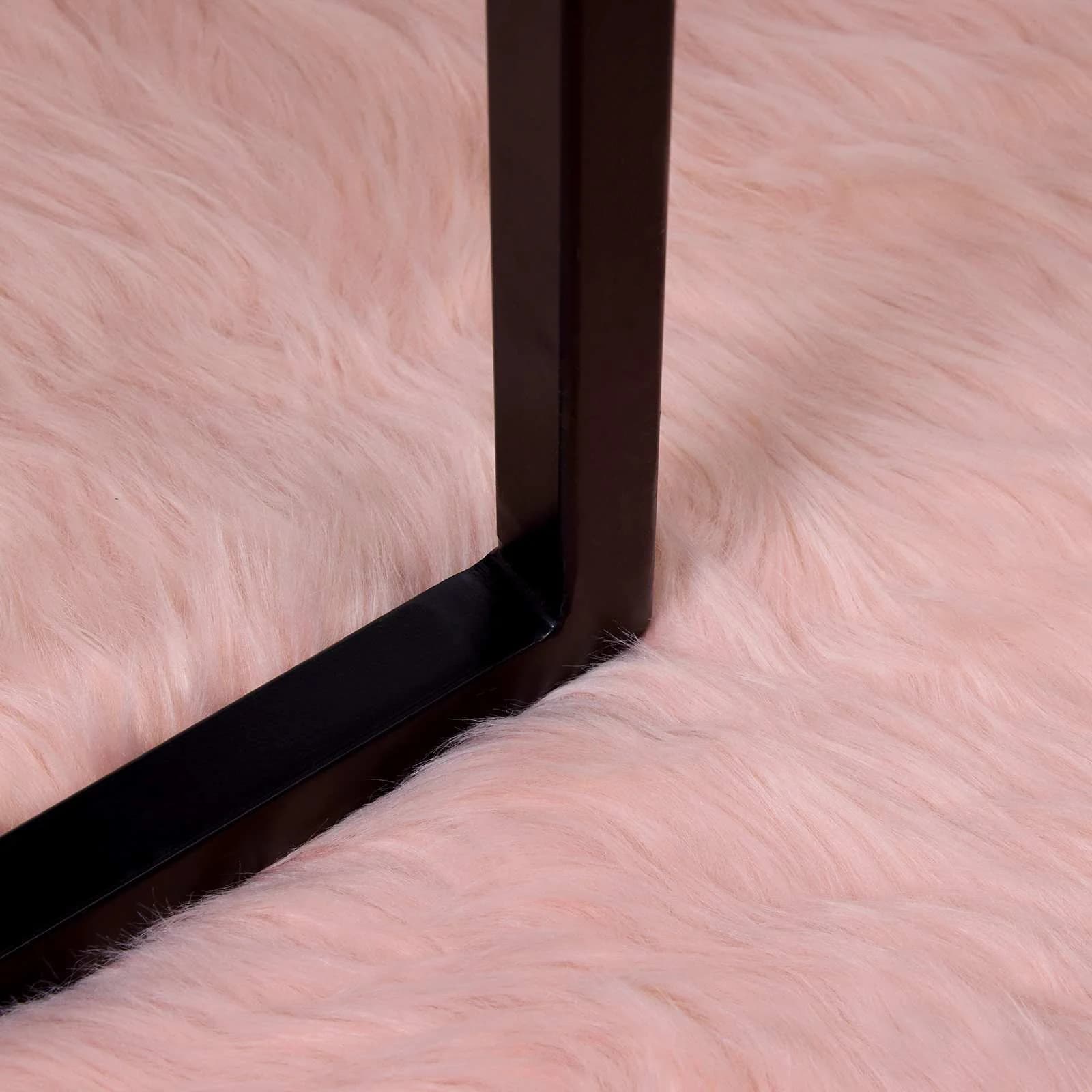 Preproga iz umetnega ovčjega krzna TAFALLA Roza 240 x 240 cm - slika 6