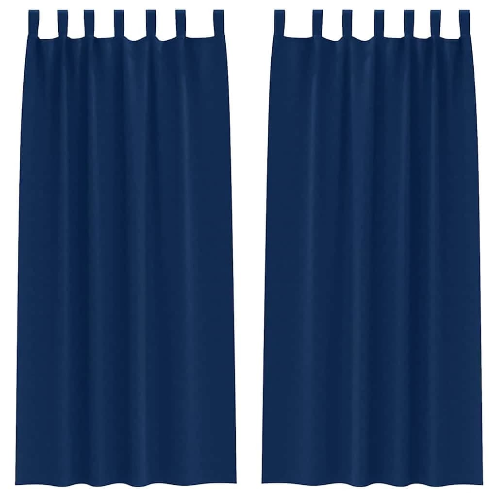 Zavese za zatemnitev z obroči 2 kos Temno modra 245 x 140 cm - slika 2