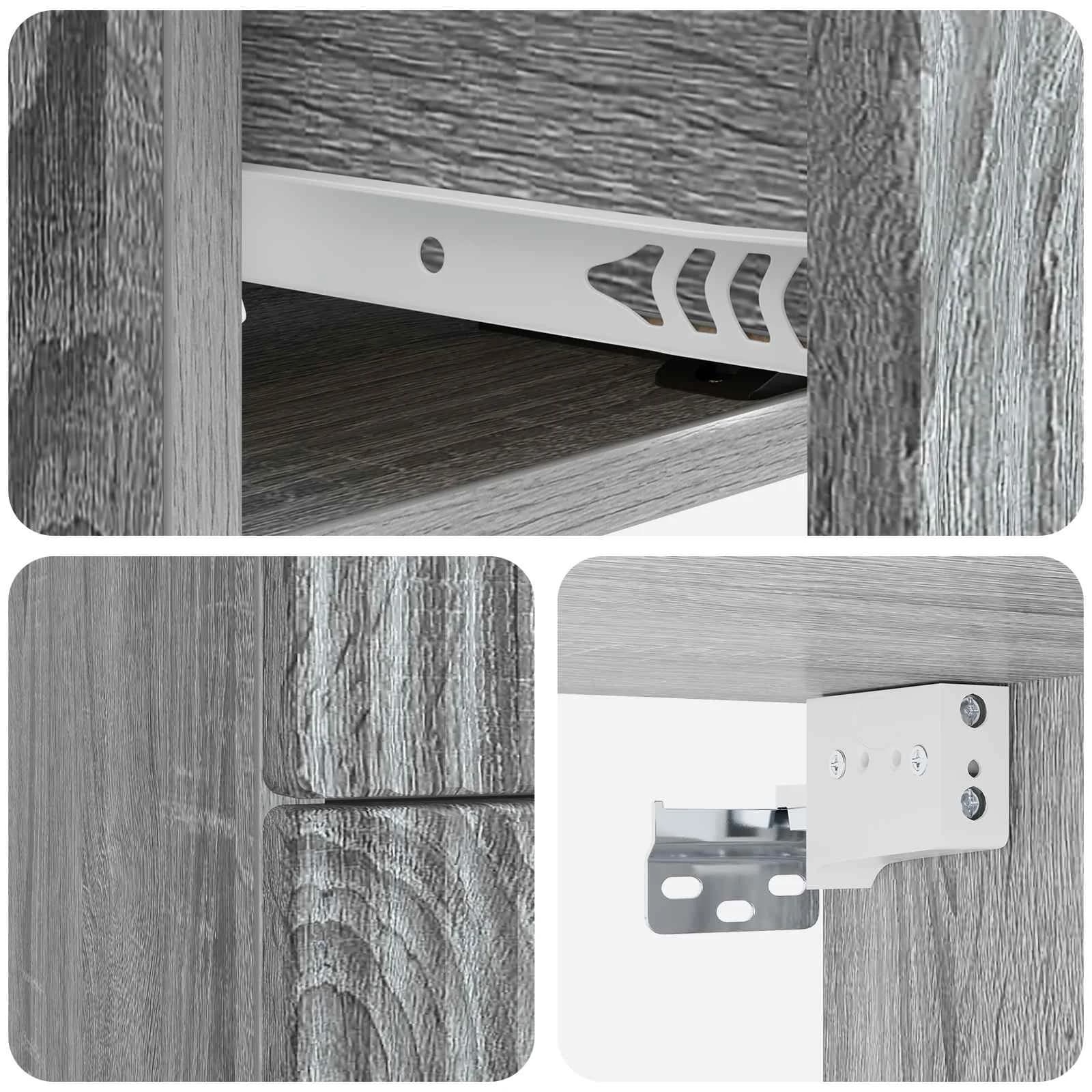 Stenski nočni omarici 2 kos Siva Sonoma 33 x 34,5 x 40 cm - slika 10