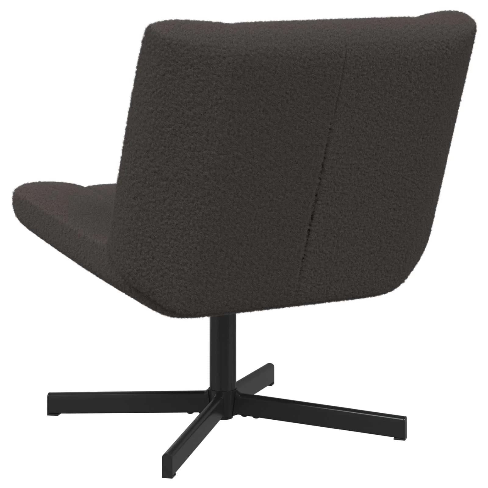 Vrtljiv stol Temno siva 63 x 75 x 76 cm Ovčja koža - slika 4