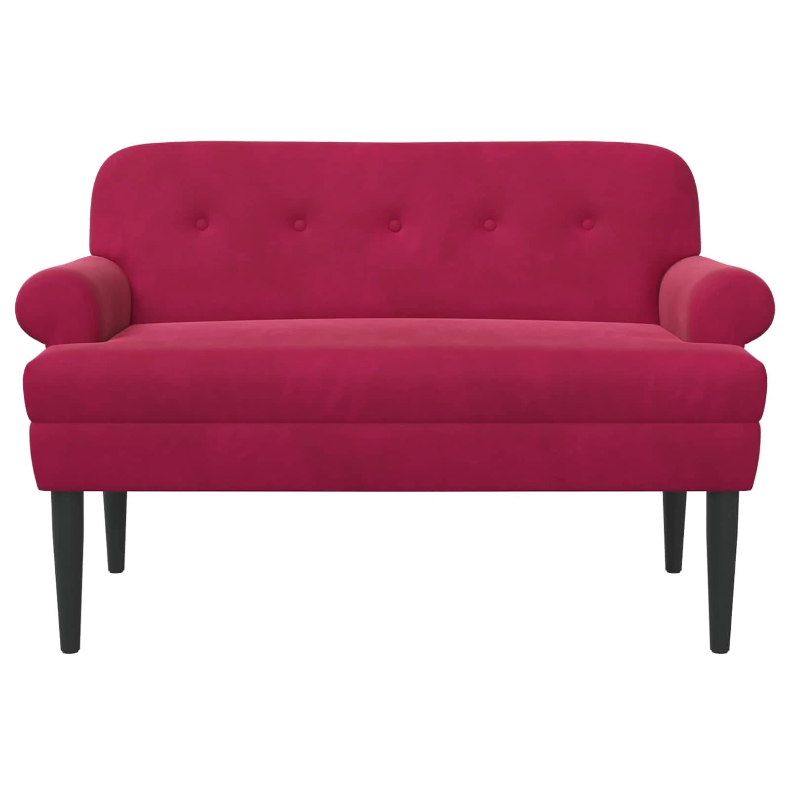 Dvojnica s gumbi Vinorodna rdeča 120 x 66 x 78 cm Žamet - slika 3