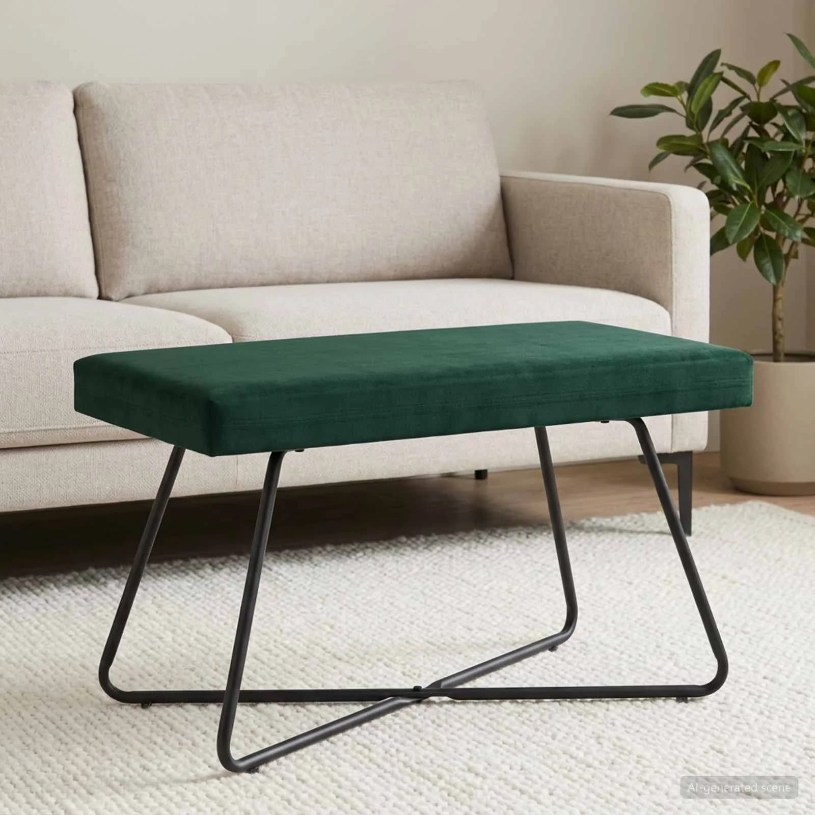 klop Temno zelena 80 x 40 x 45 cm Žamet