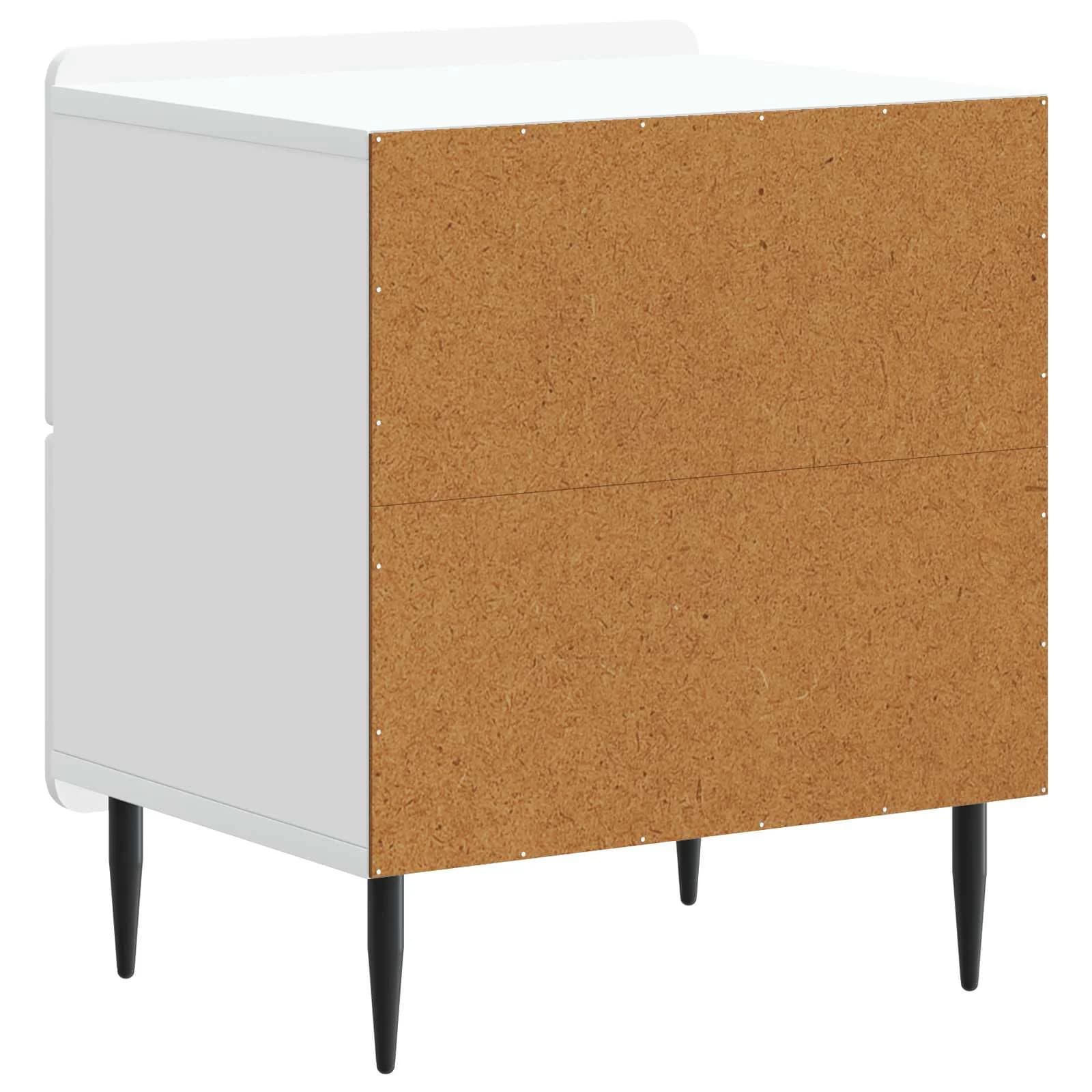 Nočna omarica 2 kos Bela 43 x 34,5 x 49,5 cm Inženirski les - slika 9