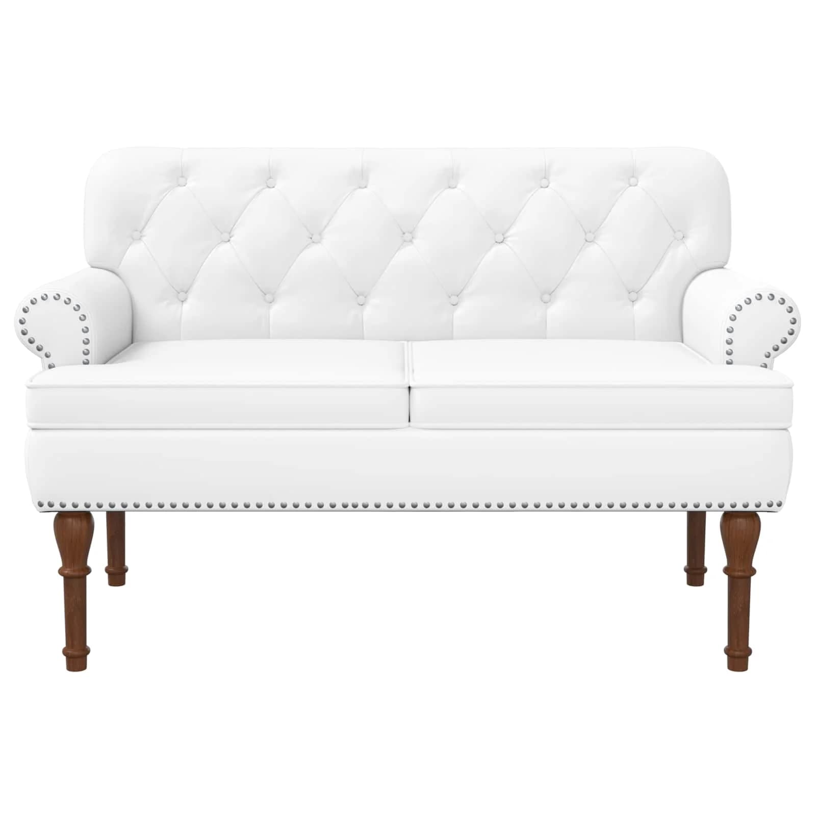 Dvojnica s gumbi Bela 120 x 65 x 77 cm Umetno usnje - slika 3