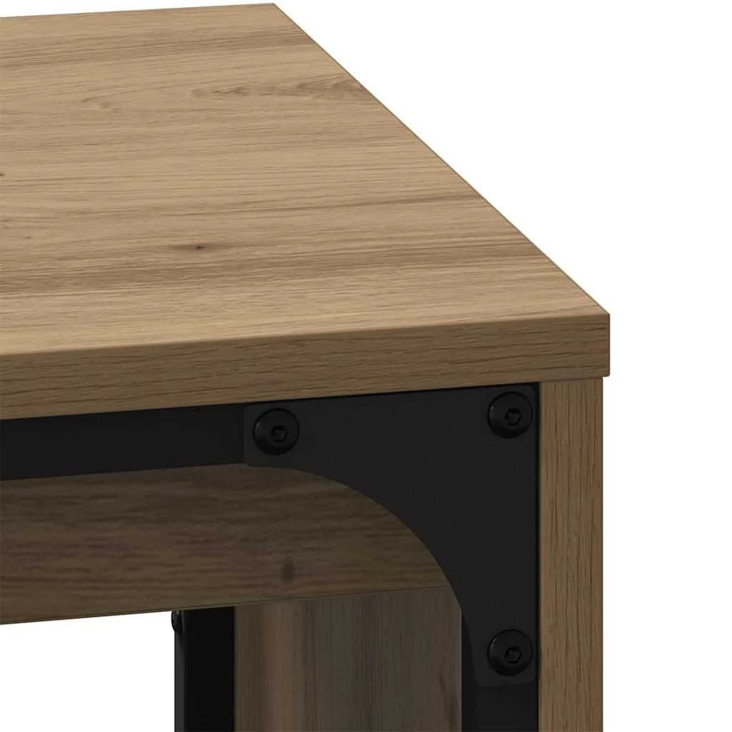Klubska miza 3 kos Umetni hrast 60 x 35 x 56 cm Inženirski les - slika 10
