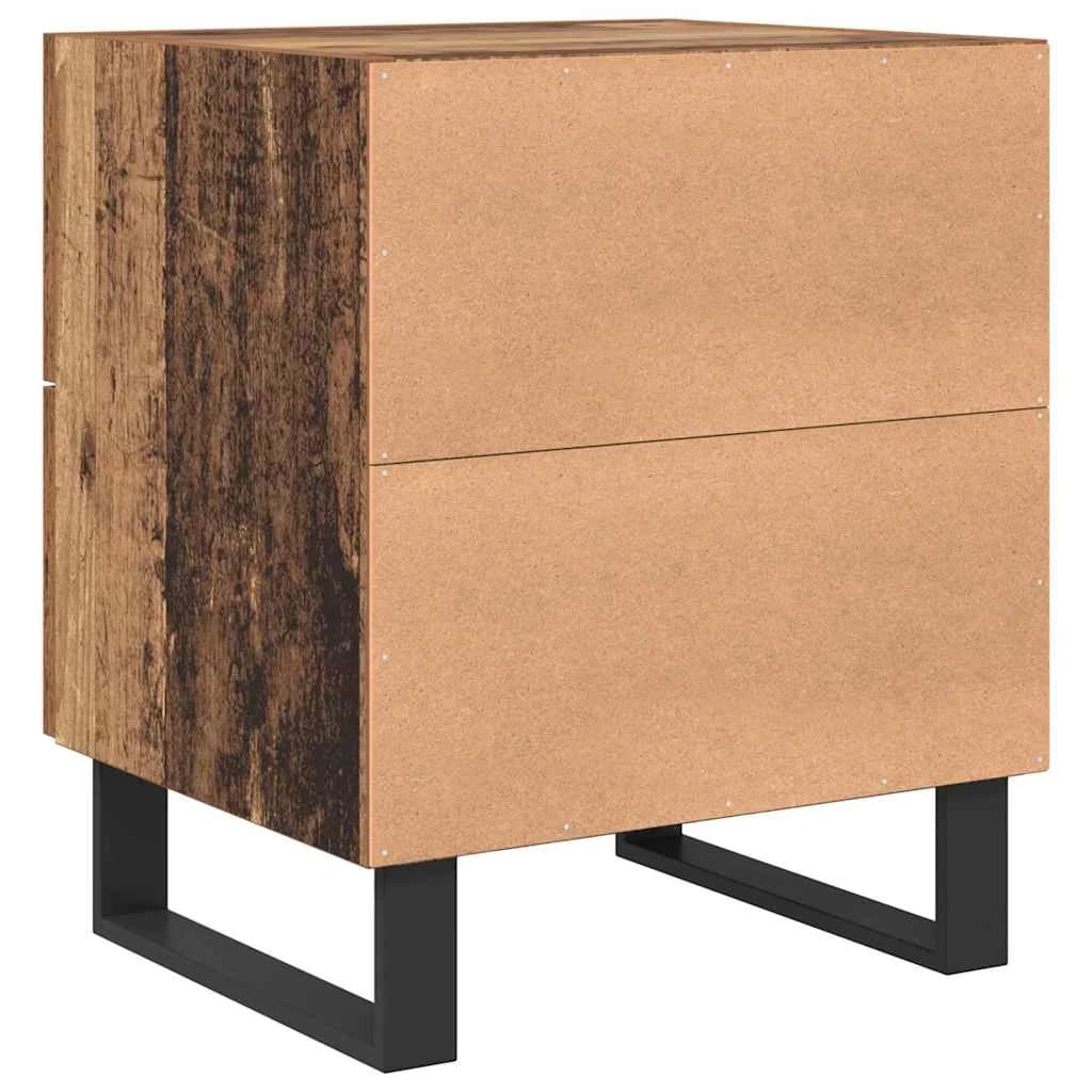 Nočna omarica 2 kos Staro les in črna 40 x 35 x 47,5 cm - slika 9