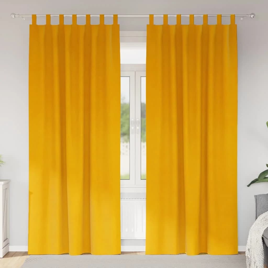 Zatemnitvene zavese 2 kos Gorčična rumena 140 x 260 cm Žamet
