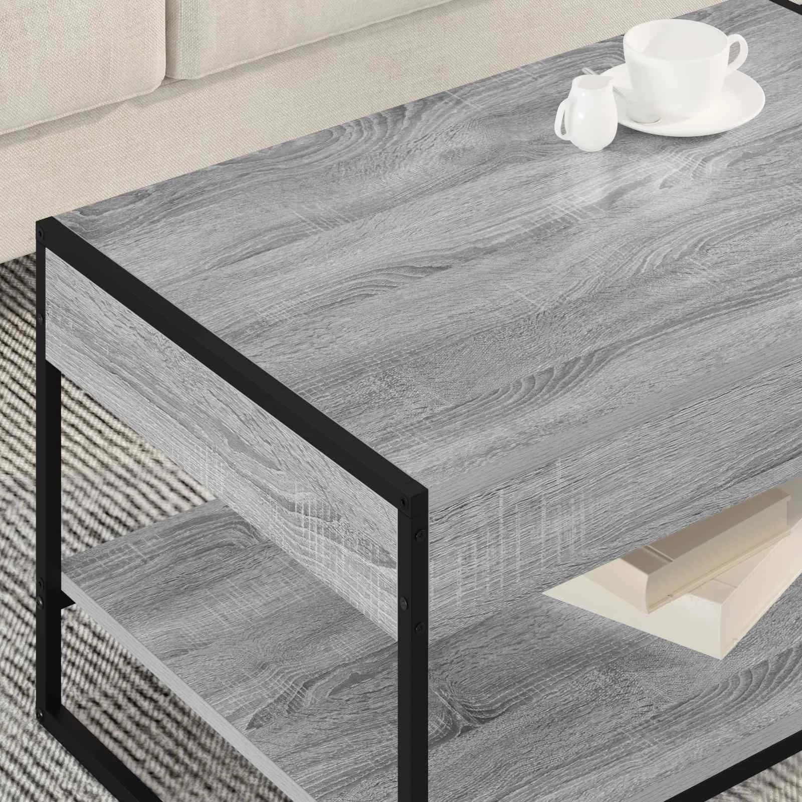 Klubska miza Siva Sonoma 80 x 50 x 40 cm Inženirski les - slika 4