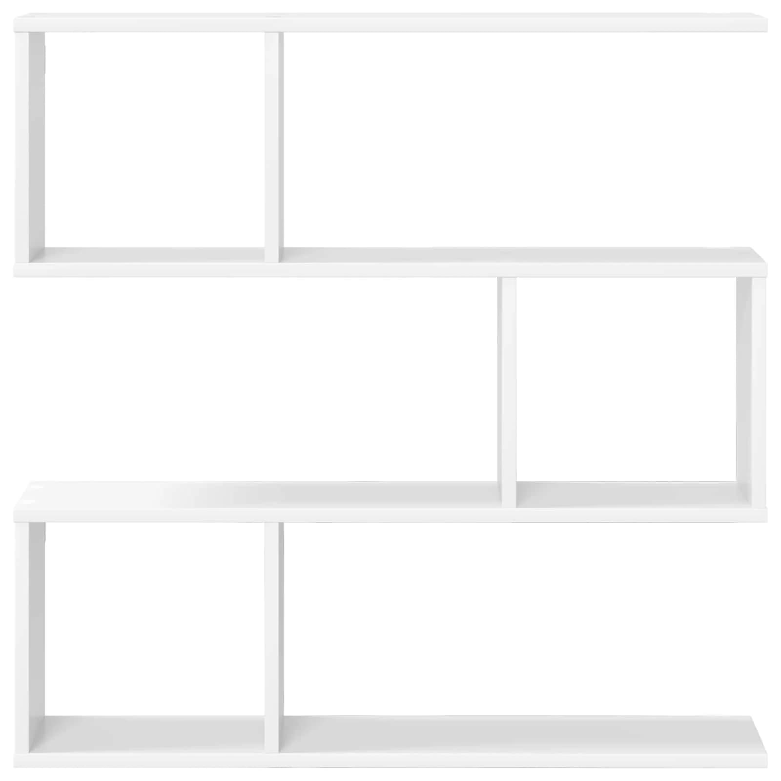 Stenska polica Bela 80 x 12 x 79,5 cm Inženirski les - slika 4