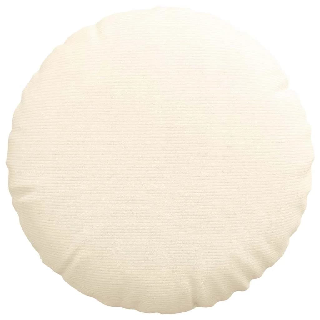 Sedežne blazine 2 kos Žametna tkanina krema Ø 80 cm - slika 6