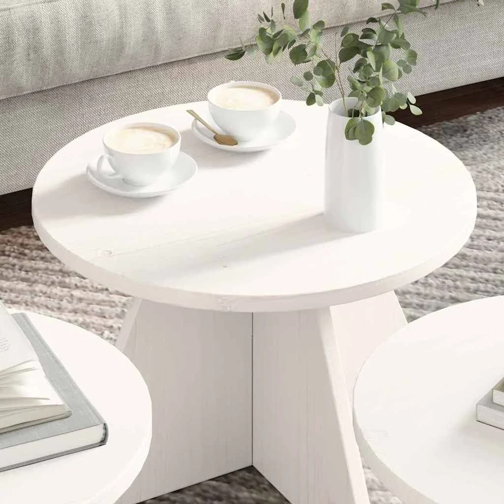 Klubska miza 3 kos Bela 49 x 49 x 30 cm - slika 4
