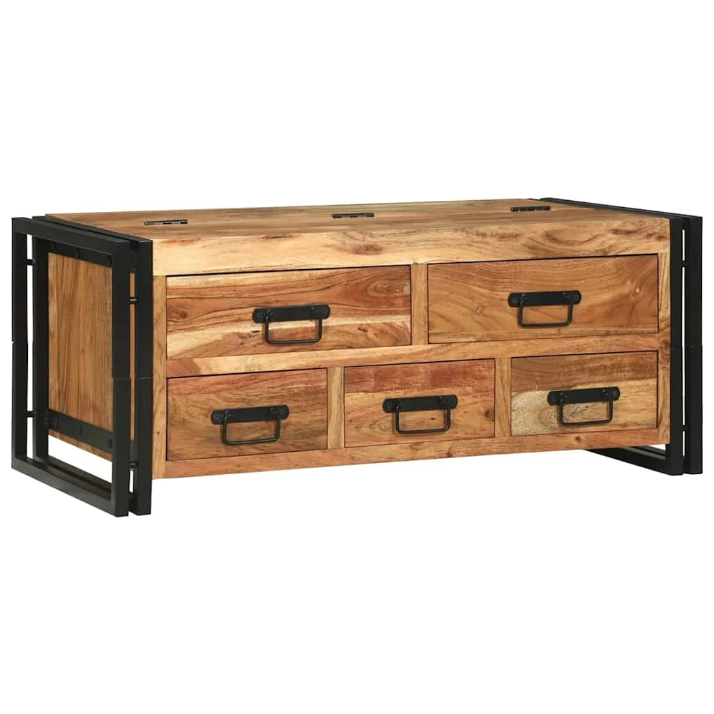 Klubska miza Rjava 90 x 50 x 38 cm Masiven les akacije