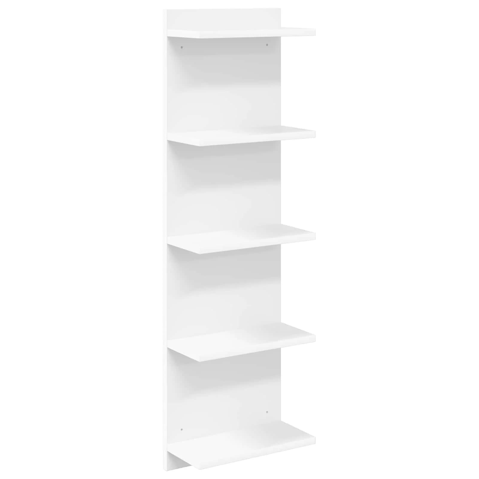 Stenska polica Bela 30 x 15 x 100 cm Inženirski les - slika 2