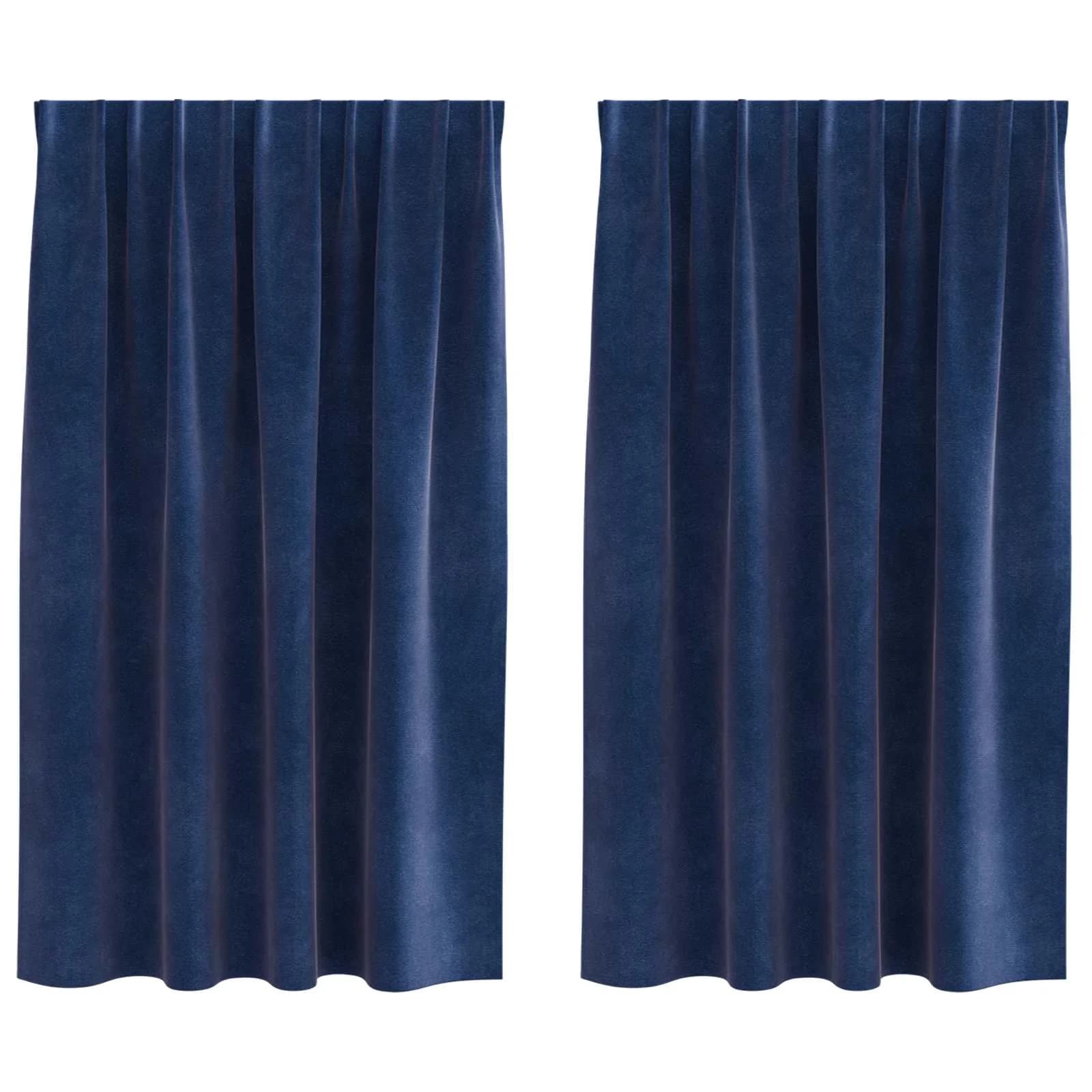 Zatemnitvene zavese 2 kos Temno modra 140 x 175 cm Žamet - slika 2