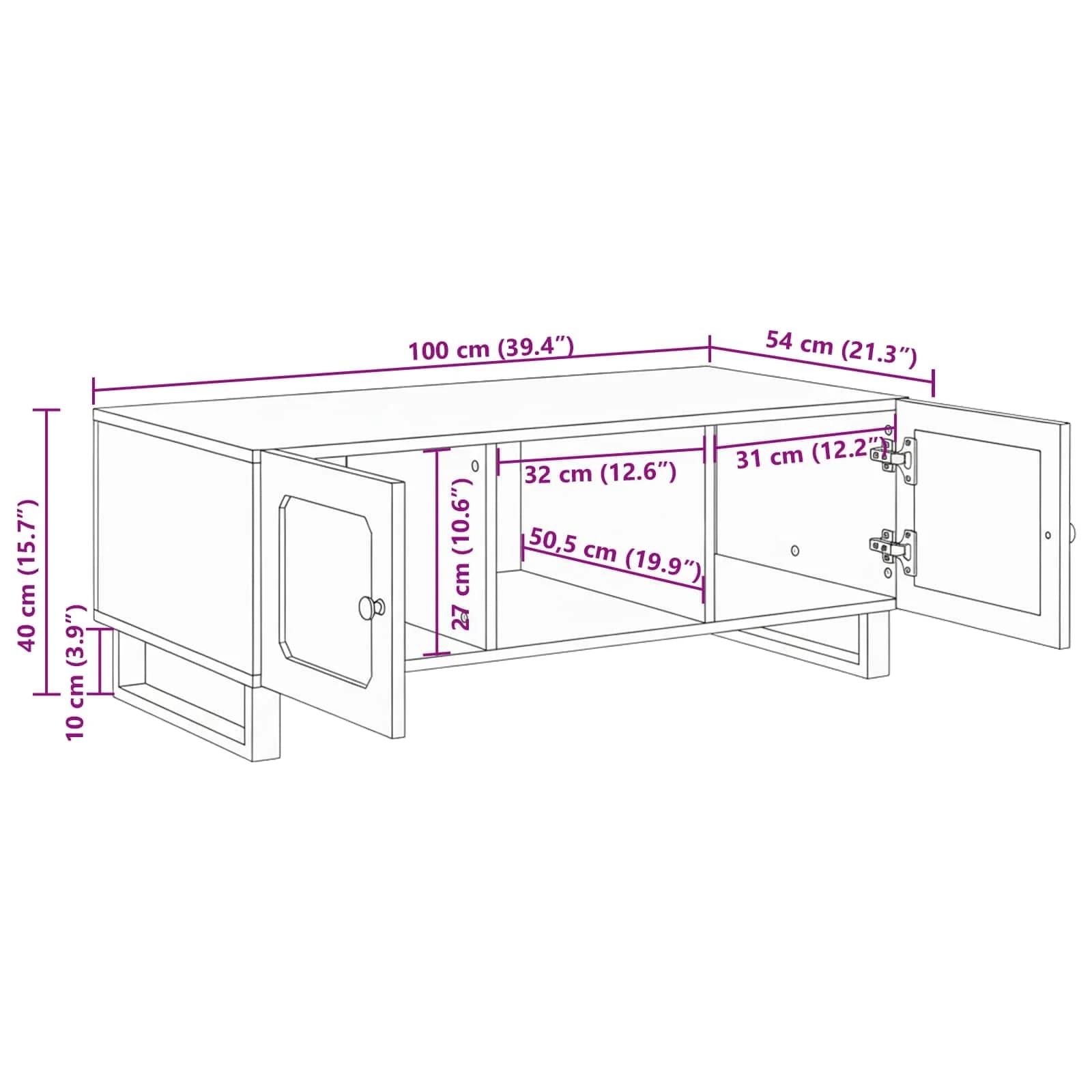 Klubska miza Umetni hrast 100 x 54 x 40 cm Masiven les manga - slika 11