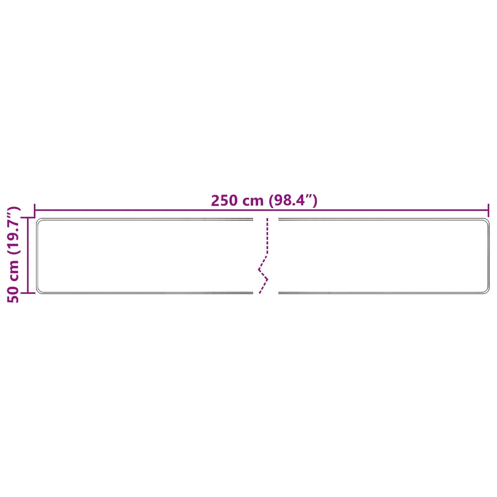 Preproga runner MARSA krema 50 x 250 cm Poliester in PVC - slika 7