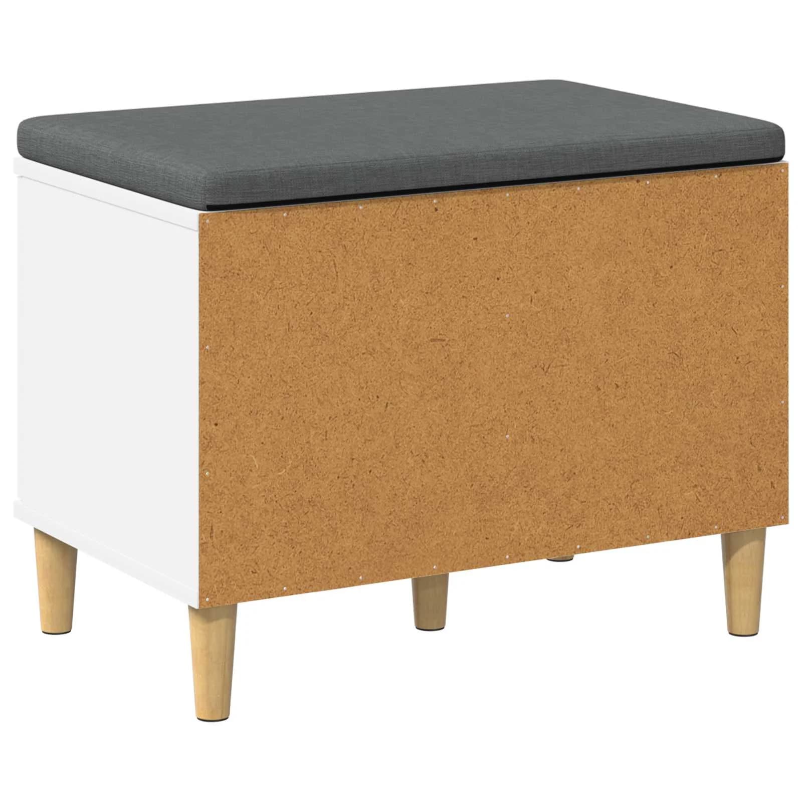 Haldna klop Bela 60 x 38 x 46 cm Oblikovan Les in Tkanina - slika 8