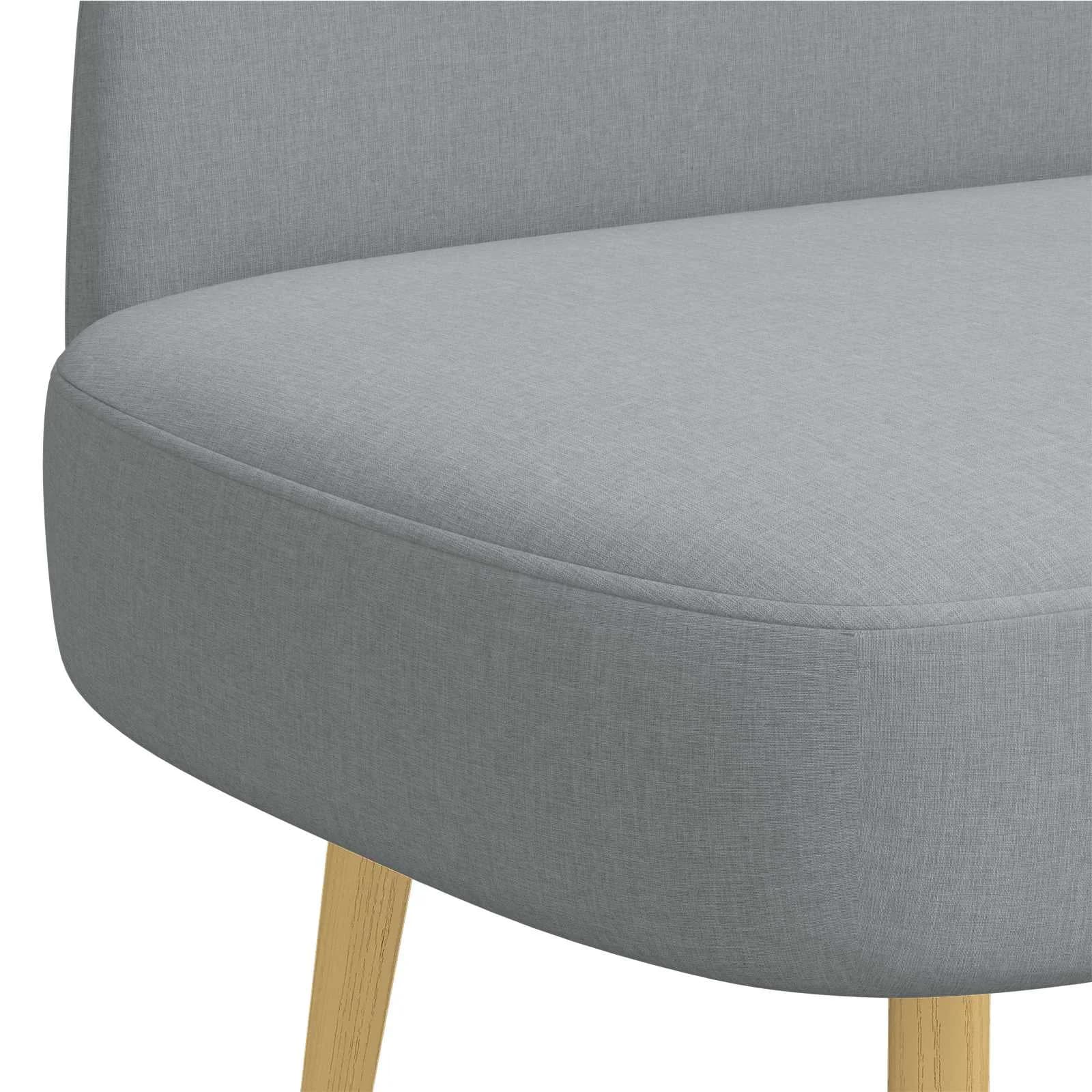 Oblazinjena klop z naslonom Svetlo siva 110 x 60 x 76 cm - slika 5