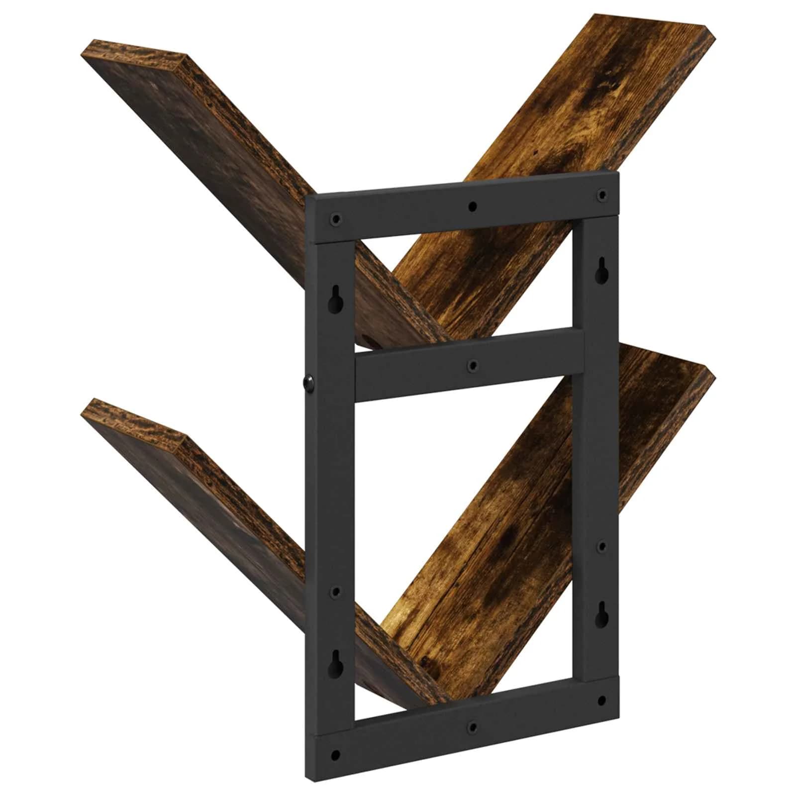 PrFloating Shelf 2 kos Dimljen hrast 43 x 15 x 47 cm - slika 6