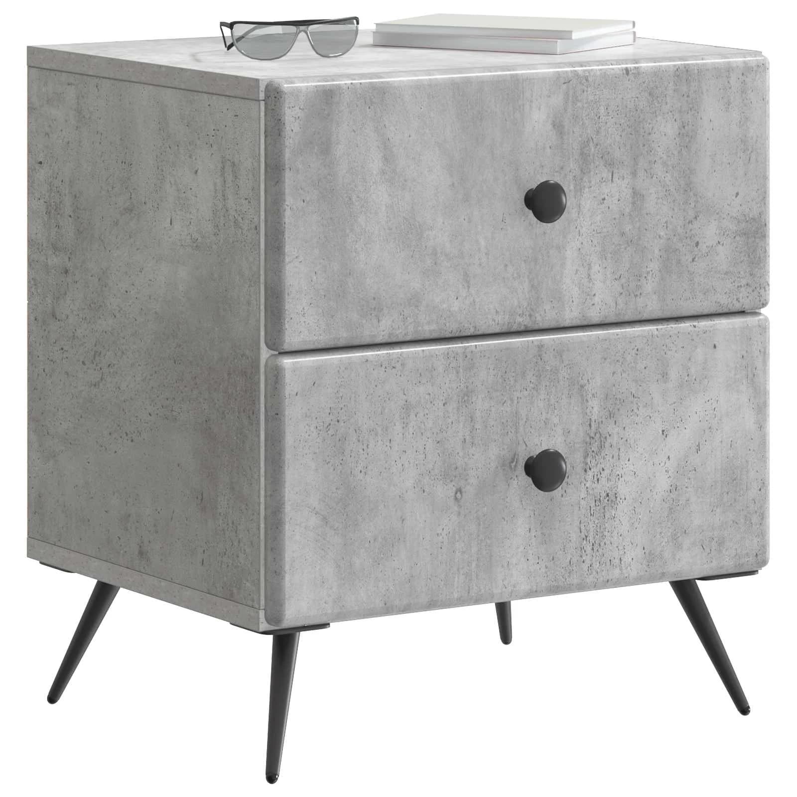 Nočna omarica 2 kos Betonsko siva 43 x 34,5 x 47,5 cm - slika 3
