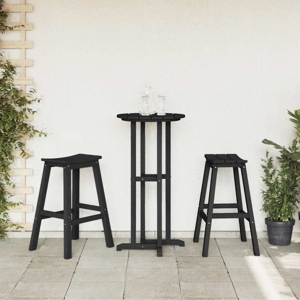 Barski stol 2 kos Črna 52 x 43 x 73,5 cm HDPE - slika 3