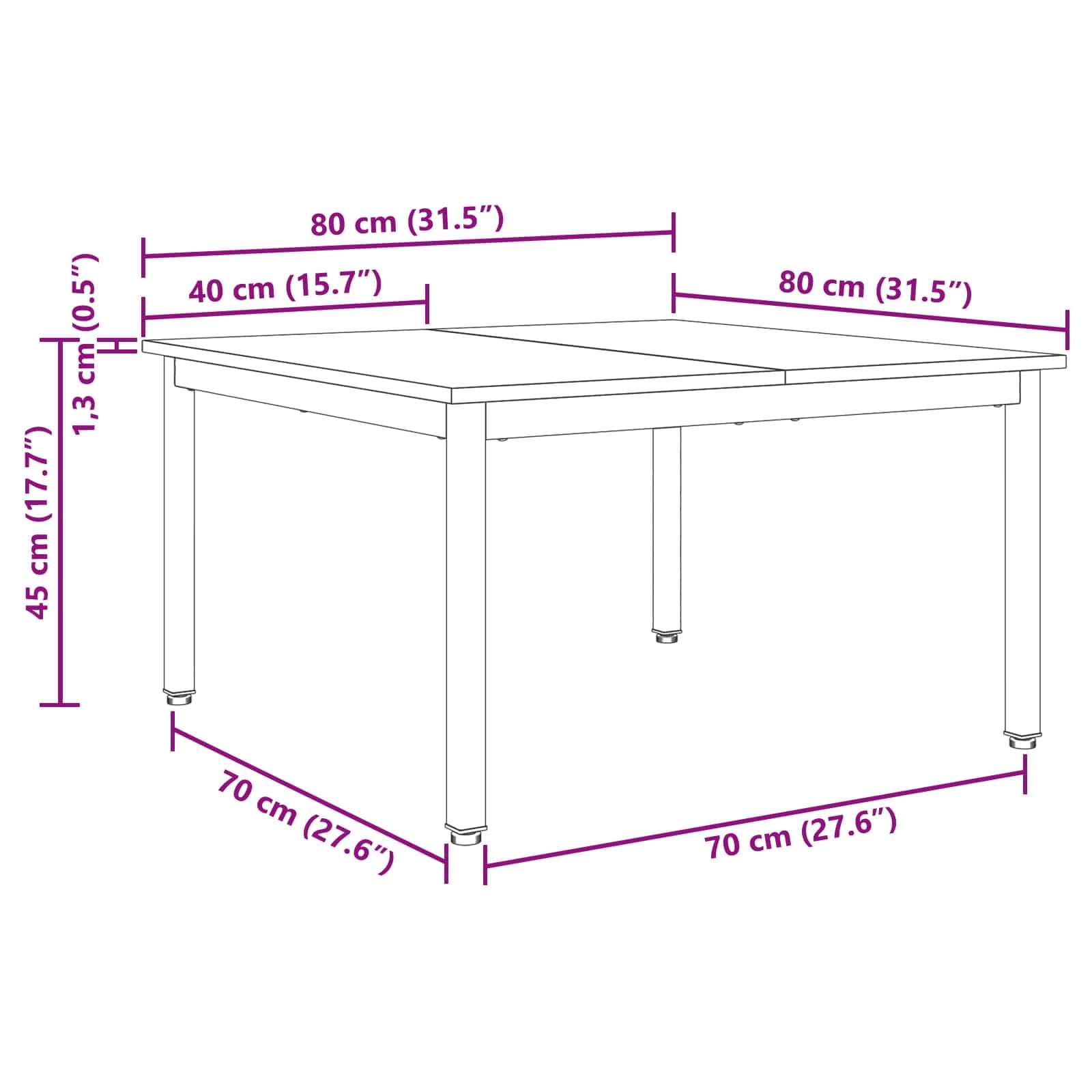 Klubska miza Dimni hrast 80 x 80 x 45 cm Inženirski les - slika 11