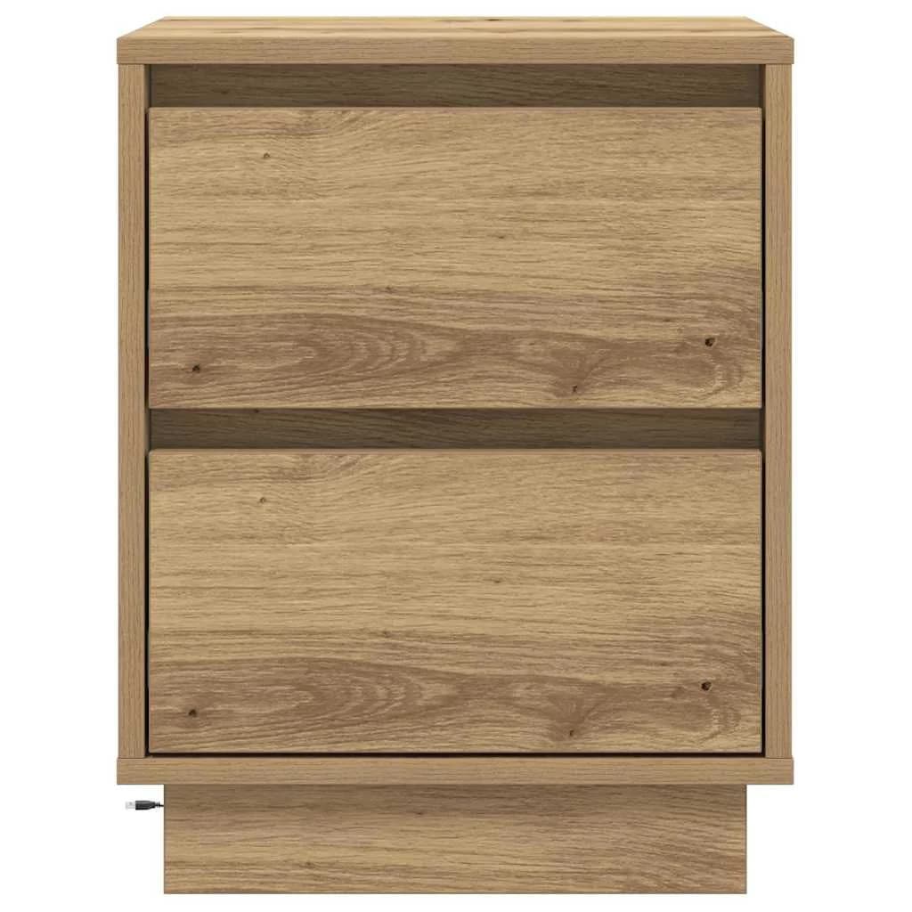 Nočna omarica 2 kos Umetni hrast 39 x 34,5 x 50 cm - slika 8