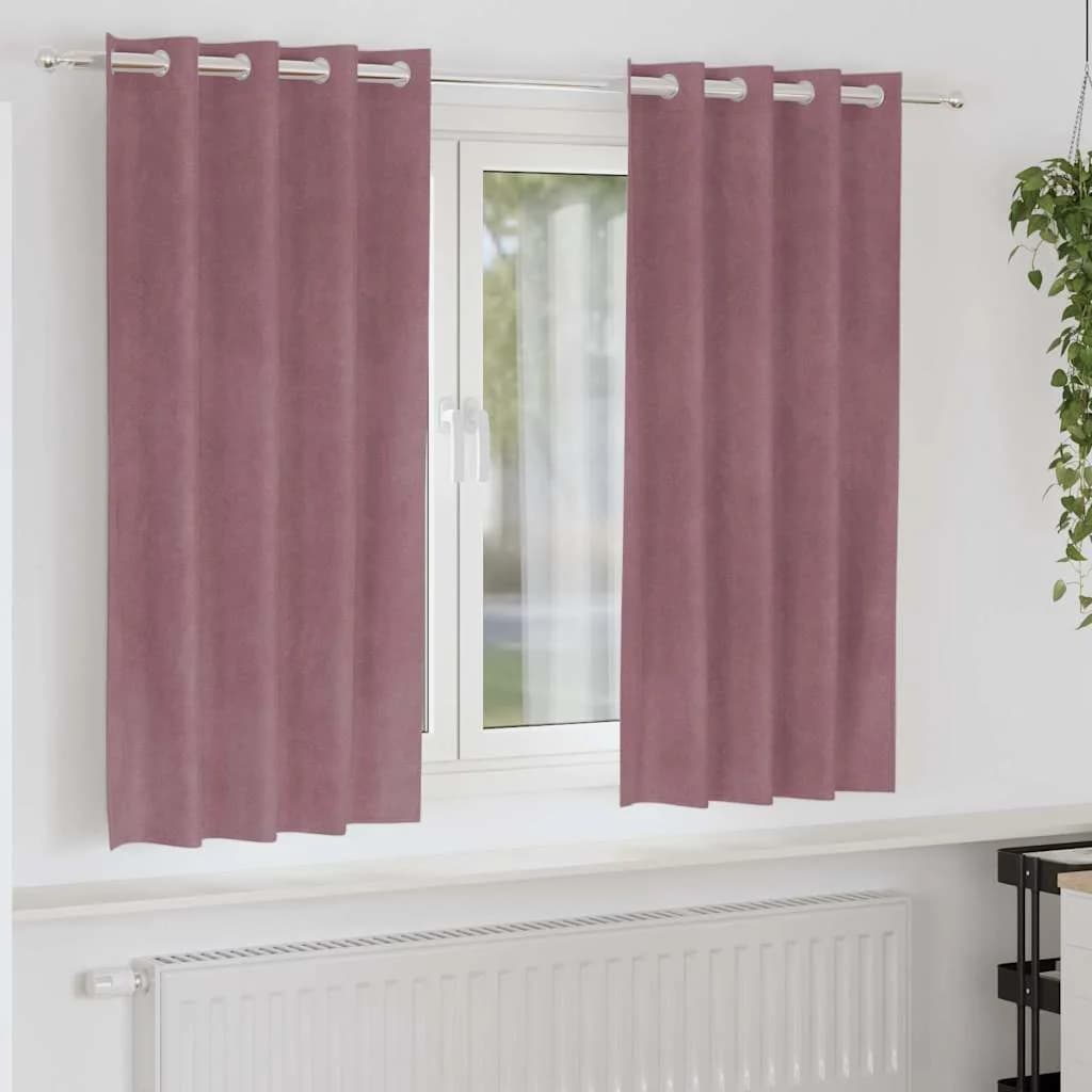 Zatemnitvene zavese 2 kos Temno roza 140 x 175 cm Žamet