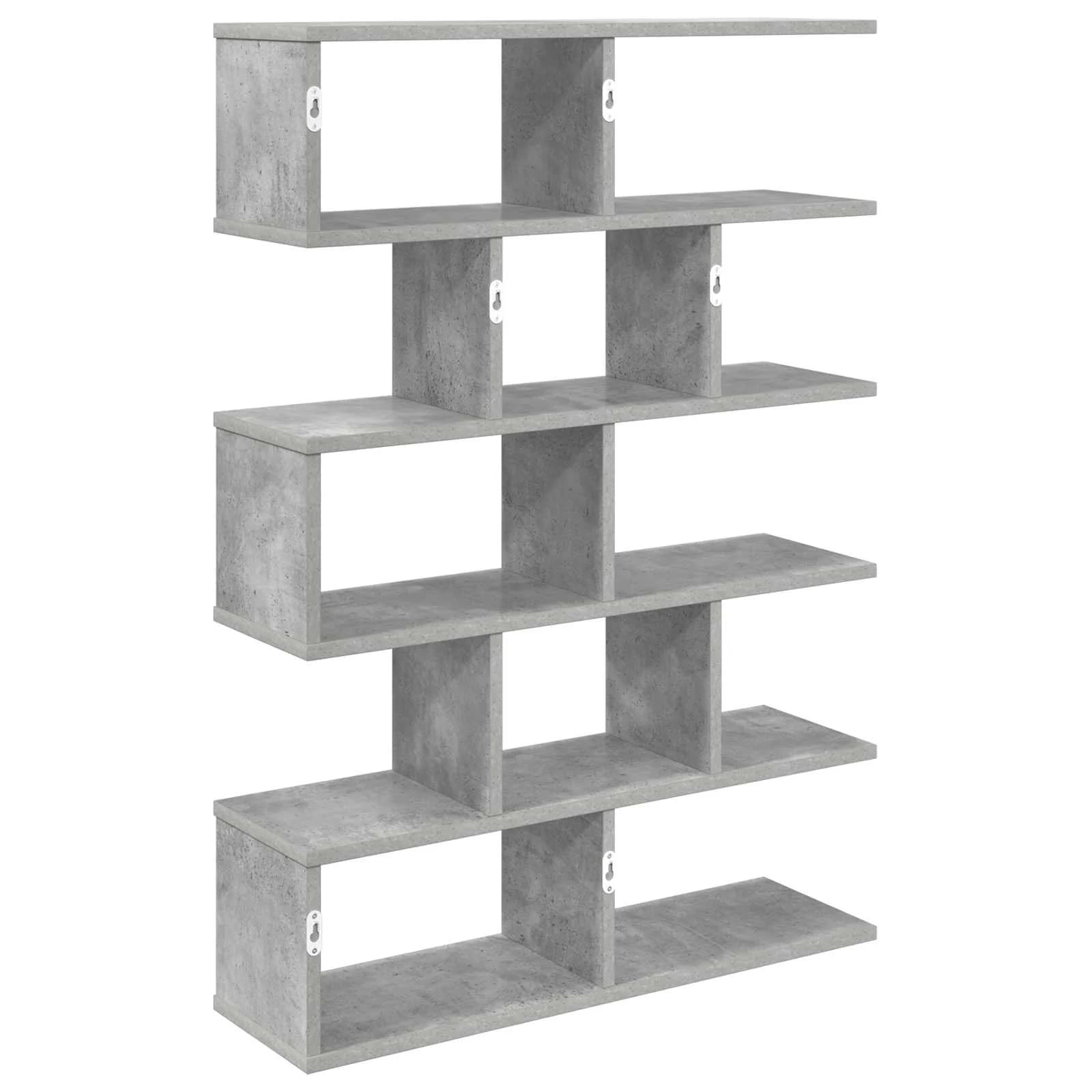 Stenska polica Betonsko siva 70 x 20 x 100 cm Inženirski les - slika 6