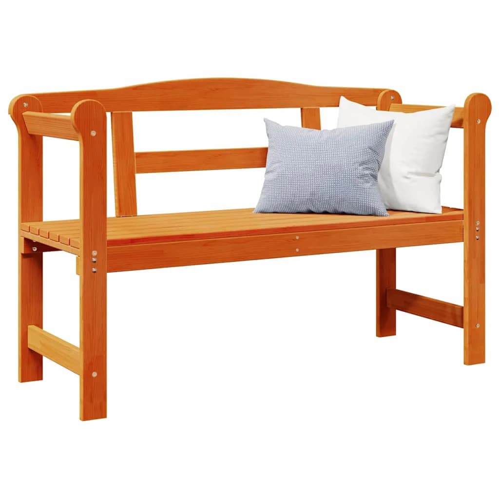 Zunanja klop Rjava 119 x 44 x 76 cm Masivno borovo les - slika 3