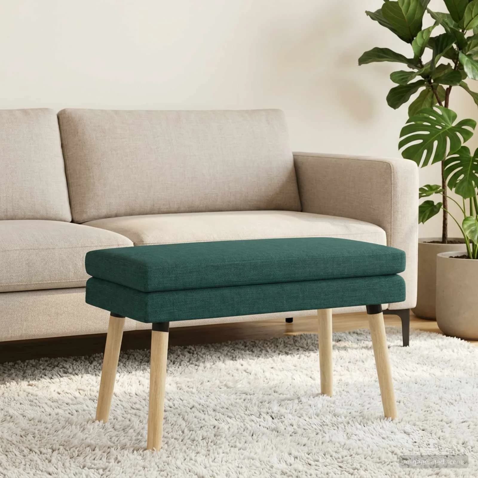 Dvojna klop Temno zelena 80 x 40 x 47 cm Blago - slika 4