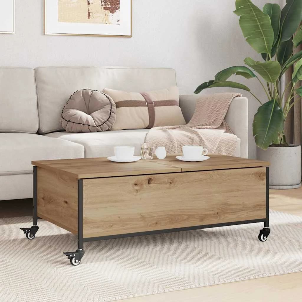 Klubska miza Umetni hrast 91 x 55 x 32 cm Inženirski les - slika 4