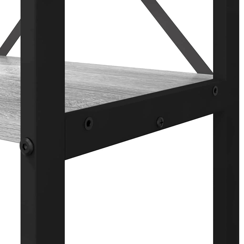 Knjižna polica 80 x 30 x 155 cm Inženirski les Siva sonoma - slika 8