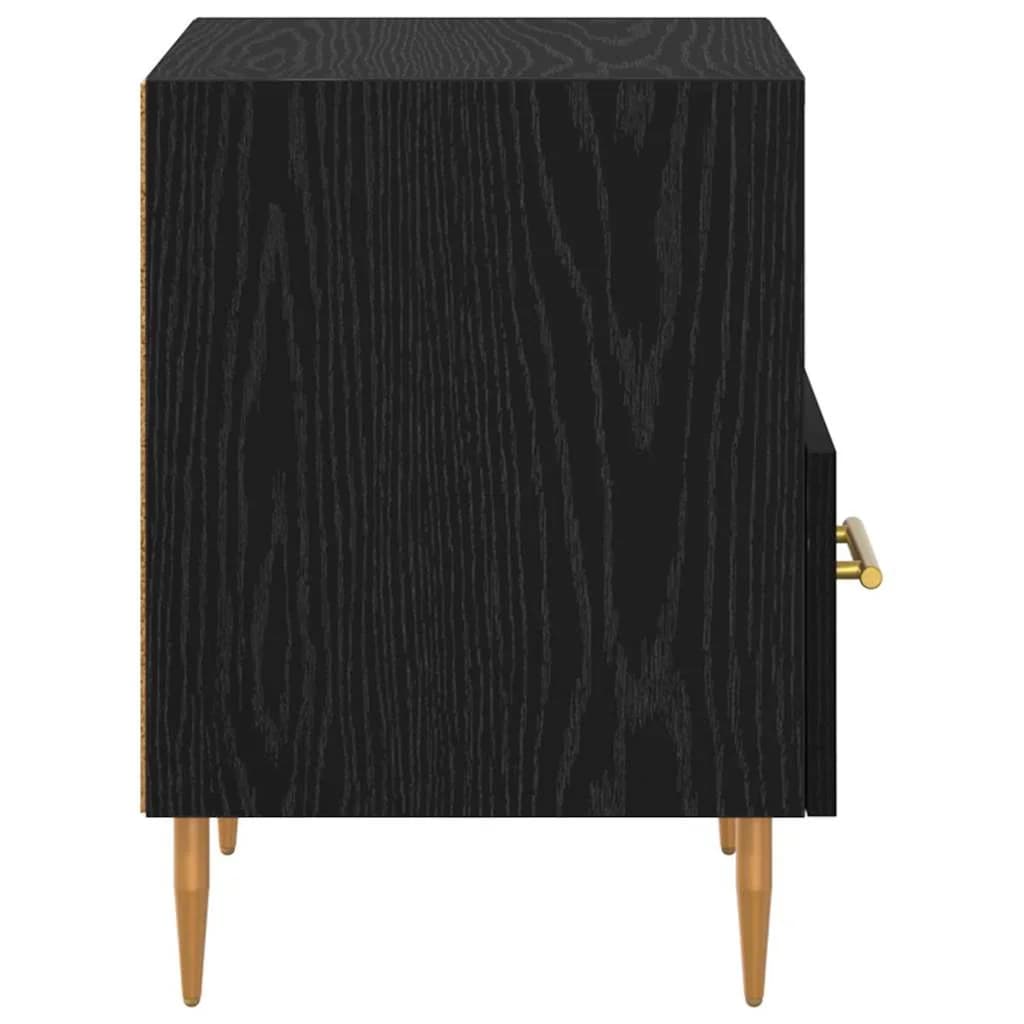 Nočna omarica Črna 40 x 35 x 47,5 cm Inženirski les - slika 7