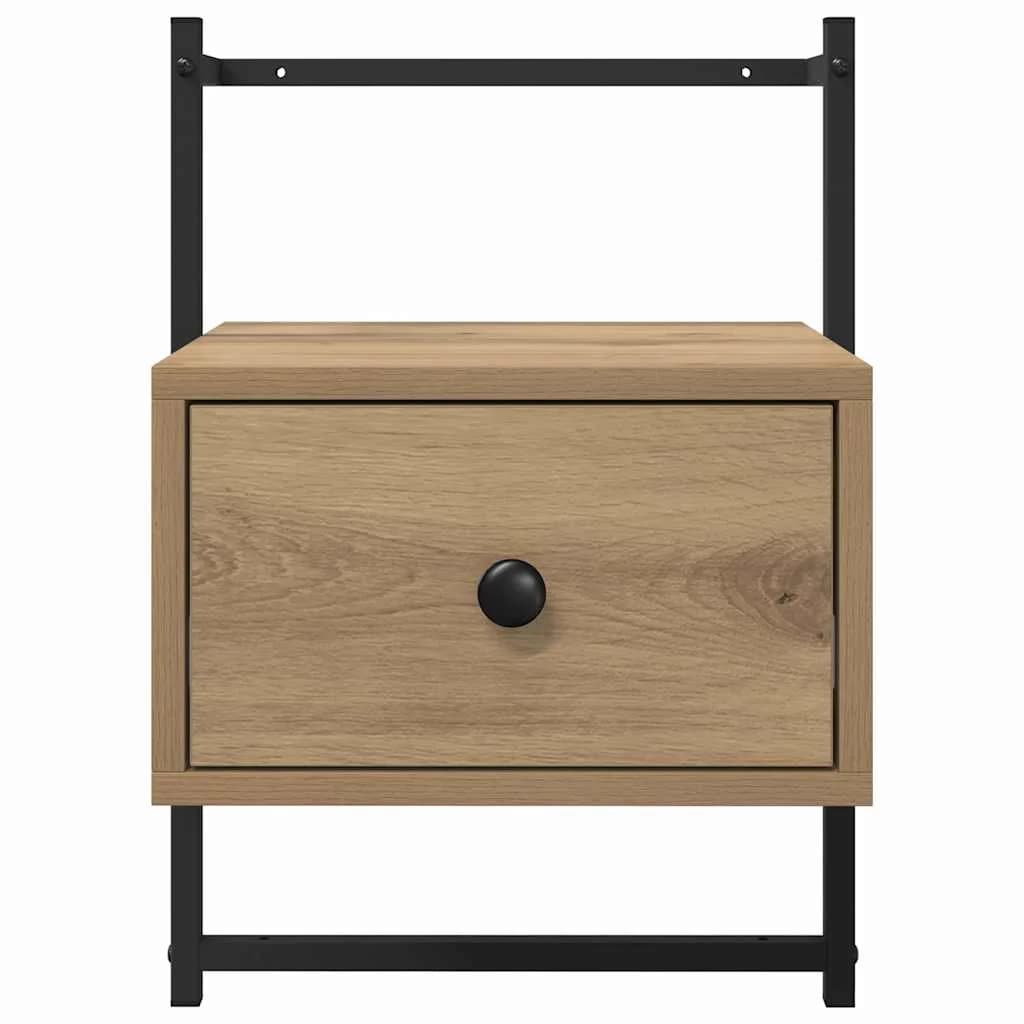 Nočna omarica 2 kos Umetni hrast 35 x 30 x 51 cm Inženirski les - slika 7