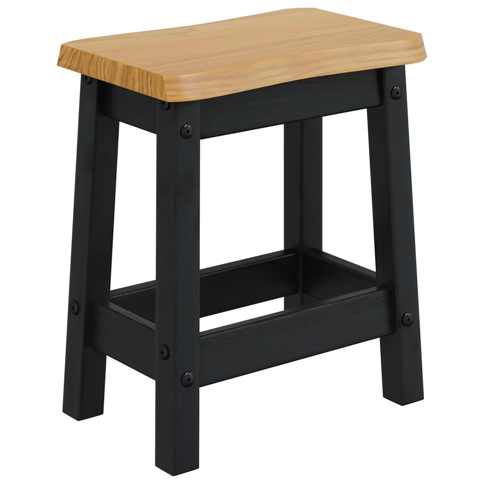 Barski stol EKAI 2 kos Črna 40 x 29 x 45,5 cm Trdna borovina - slika 3