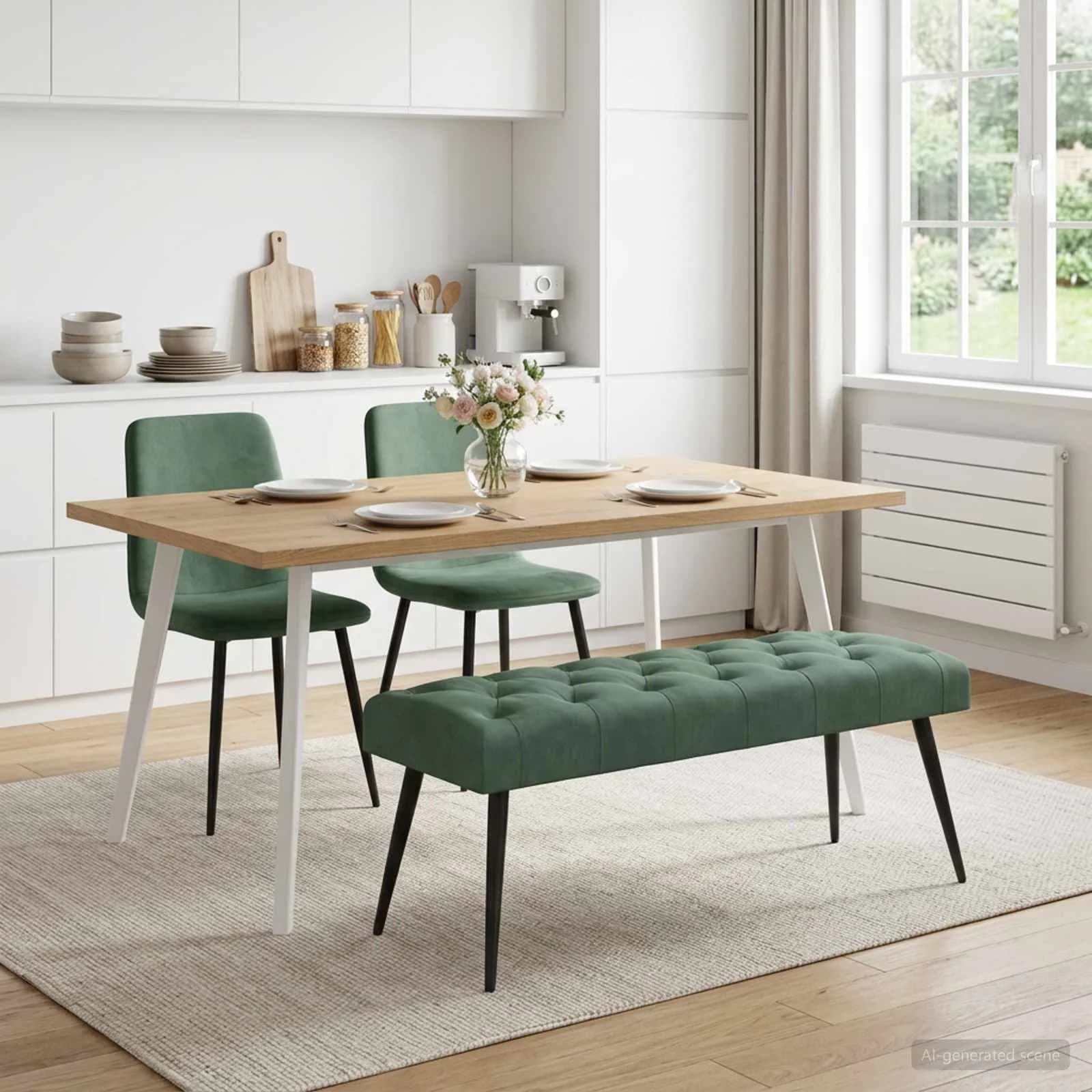 Klop s gumbnim oblazinjenjem Morsko zelena 110 x 40 x 46 cm - slika 4
