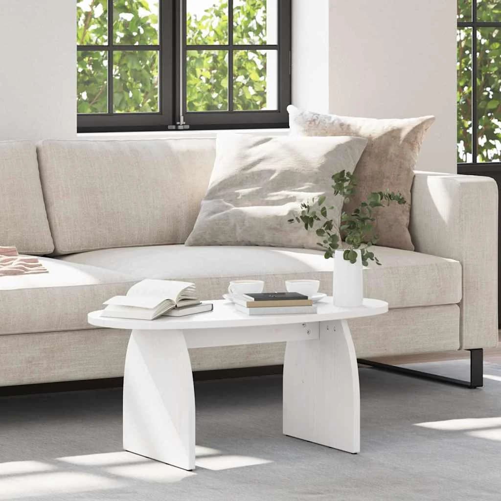 Klubska miza Bela 80 x 40 x 35 cm Masivno borovo les