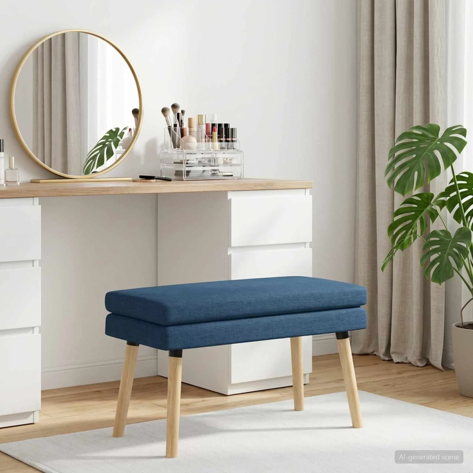 Dvojna klop Modra 80 x 40 x 47 cm Blago - slika 3