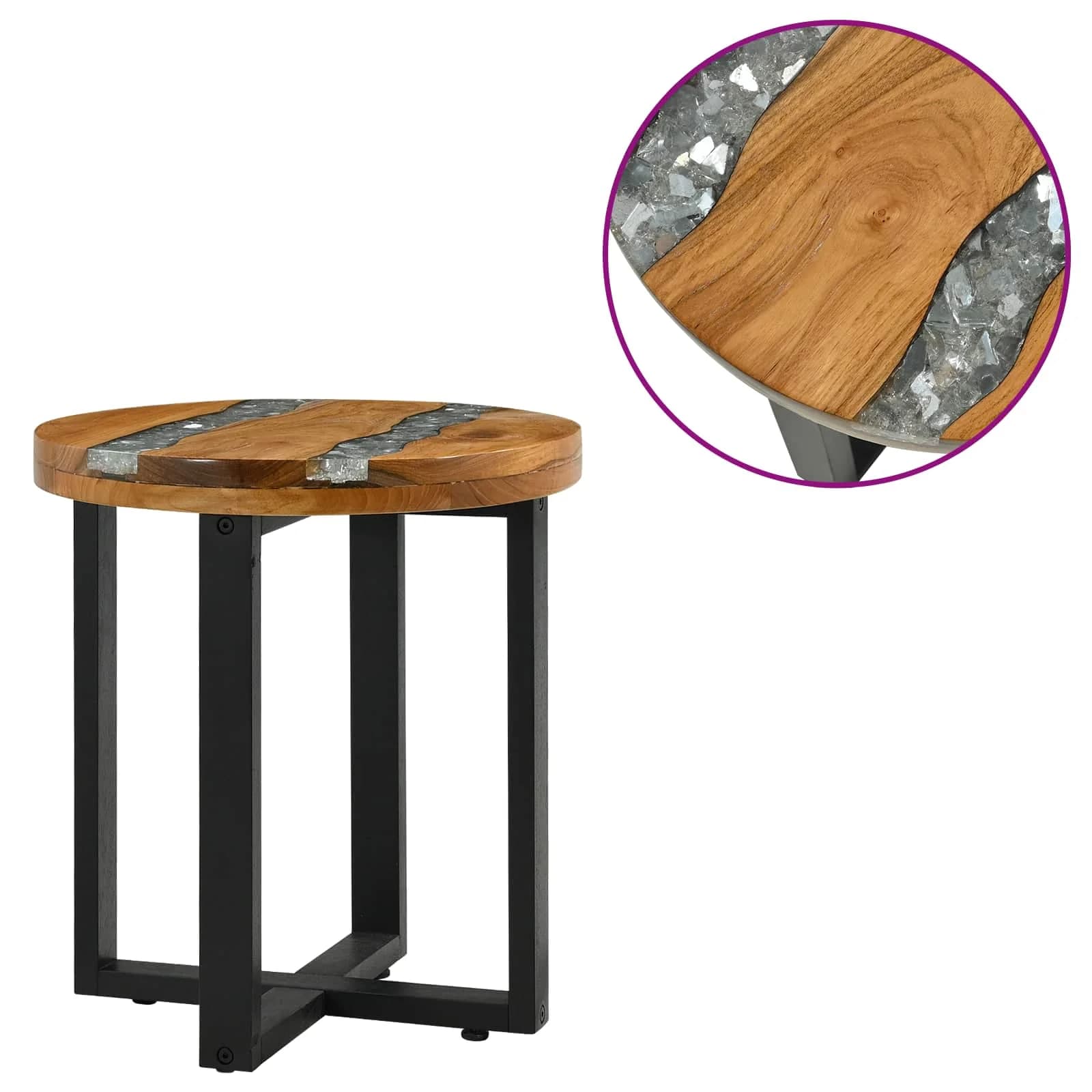 Klubska miza Rjava 40 x 40 x 45 cm Trden tikov les - slika 3
