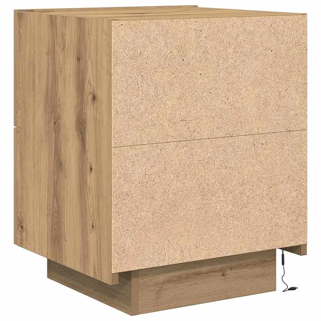 Nočna omarica Umetni hrast 45 x 40 x 55 cm Inženirski les - slika 8